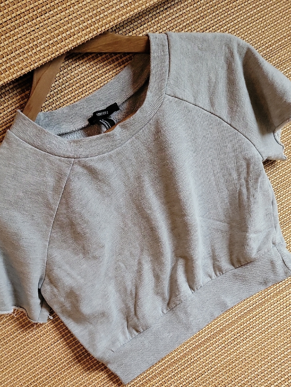 Forever 21 Comfort Crop Sweatshirt Gray
